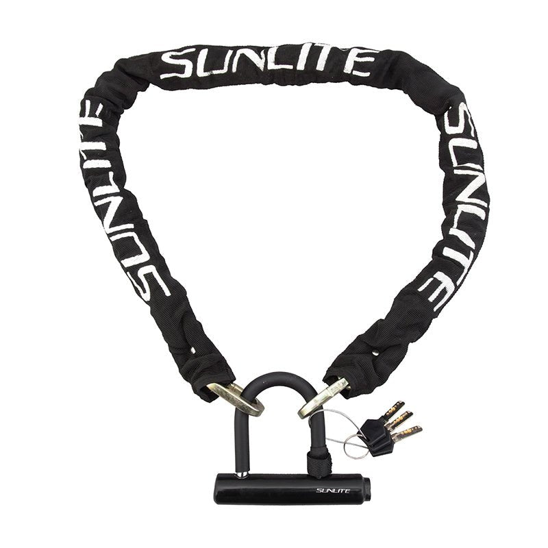 Locks Sunlite Sunlite Defender Mini-U/Chain lock 10mm 4`/122cm Key Blk Dark Slate Gray