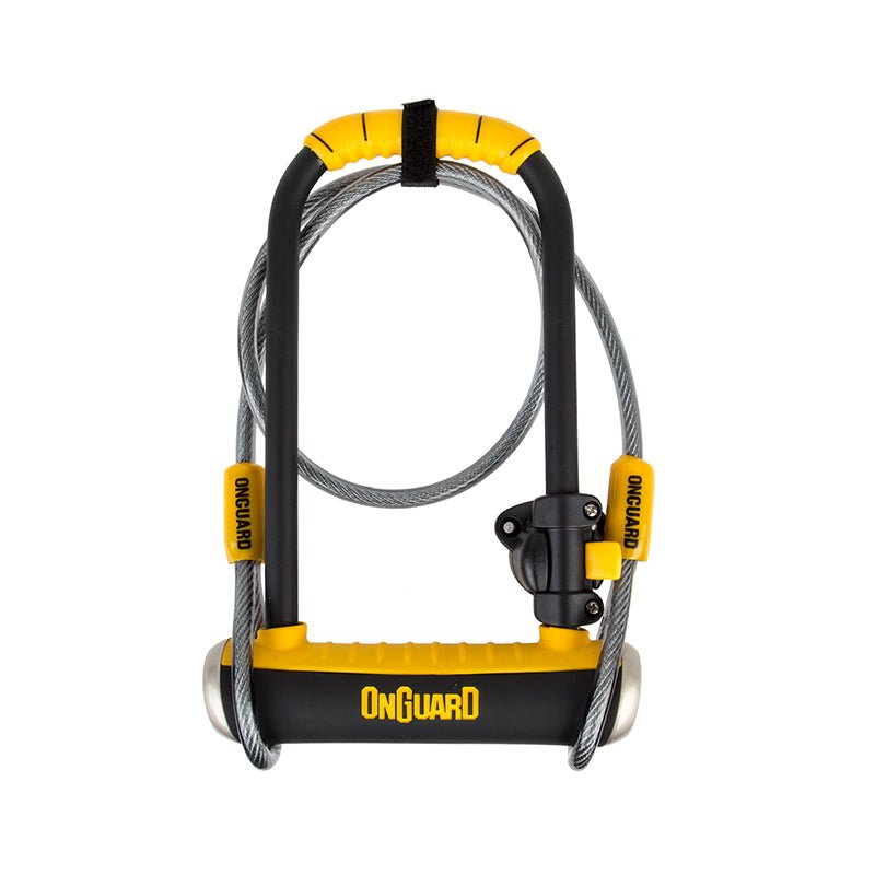 U-Lock OnGuard OnGuard PitBull Series U-Lock - 4.5 x 9" Keyed BLK/YLW Includes cable bracket Sandy Brown