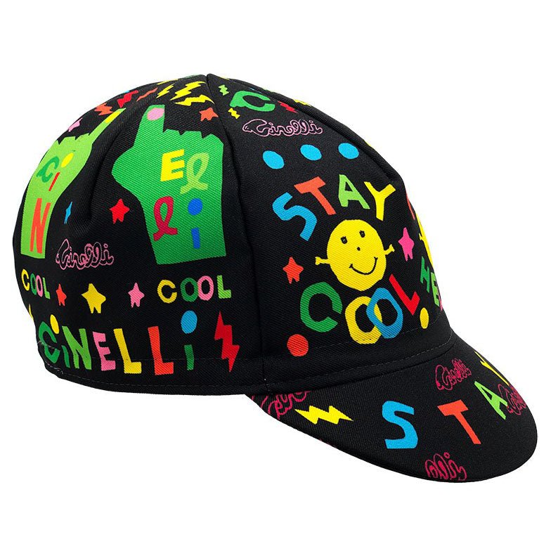 Hats and Caps Cinelli Cinelli Cycling Cap Binkow Art Stay Cool Black Black