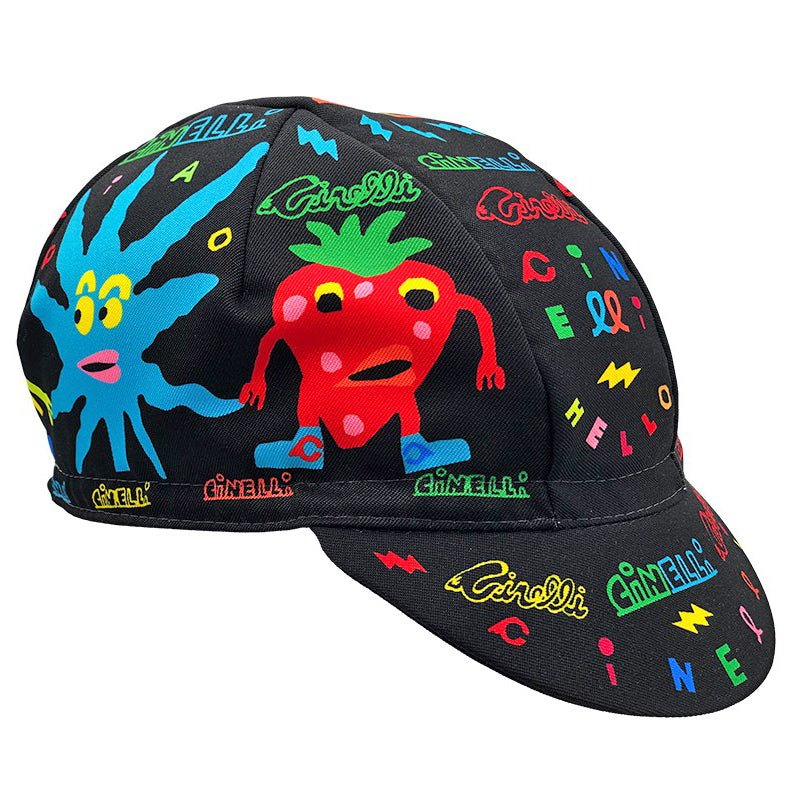 Hats and Caps Cinelli Cinelli Cycling Cap Binkow Art Best Friends Black Dark Slate Gray