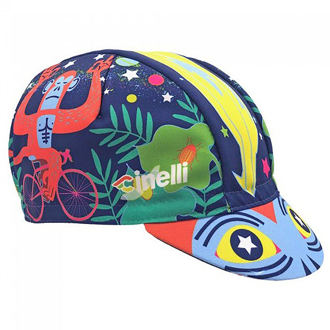 Hats and Caps Cinelli Cinelli Cycling Cap Ziruffo Art Jungle Blue/Red Dark Slate Gray