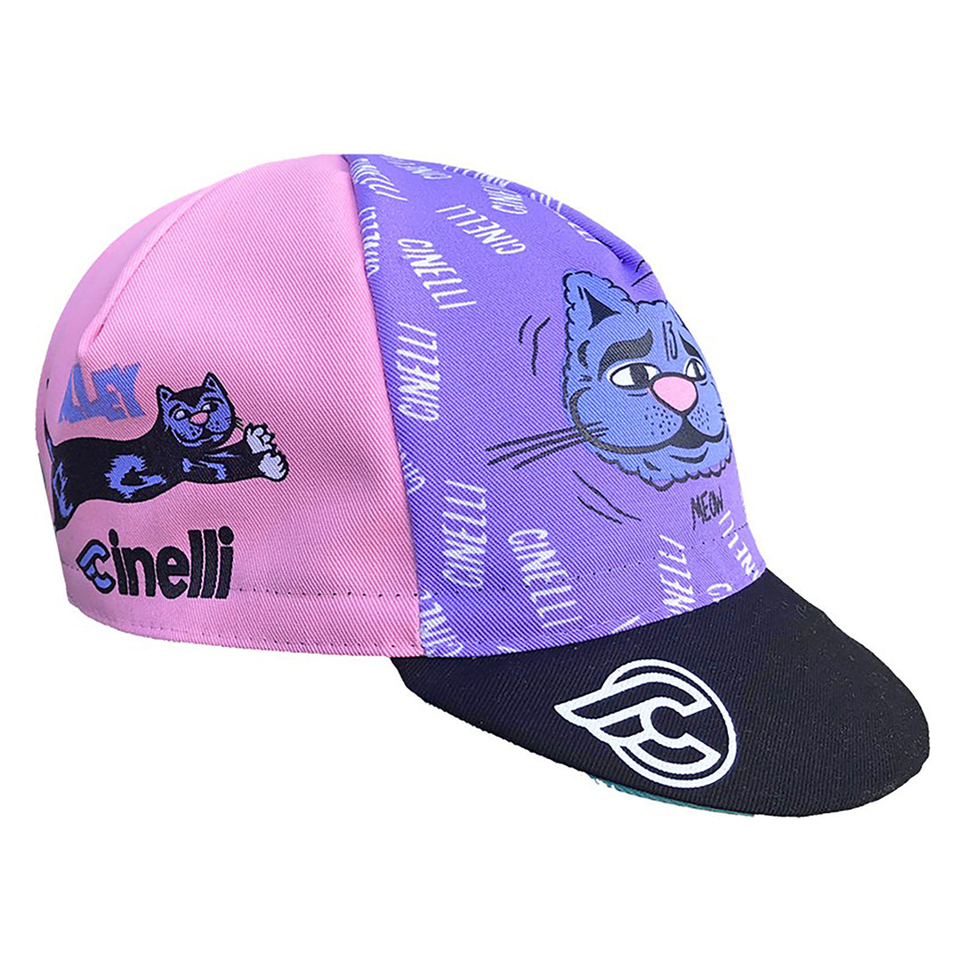 Hats and Caps Cinelli Cinelli Cycling Cap Stevie Gee Art Alley Cat Plum
