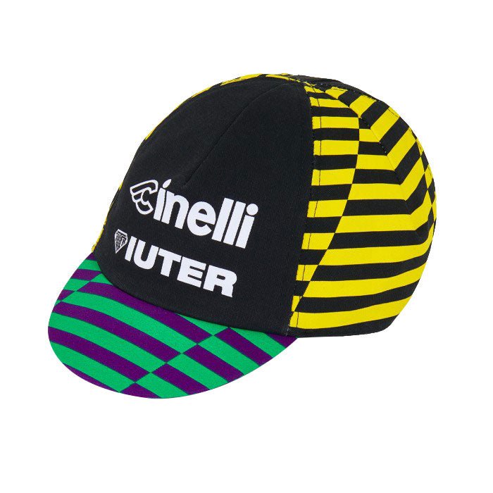 Hats and Caps Cinelli Cinelli Cycling Cap Circolo Ciclistico Iuter Black/Yellow Light Goldenrod