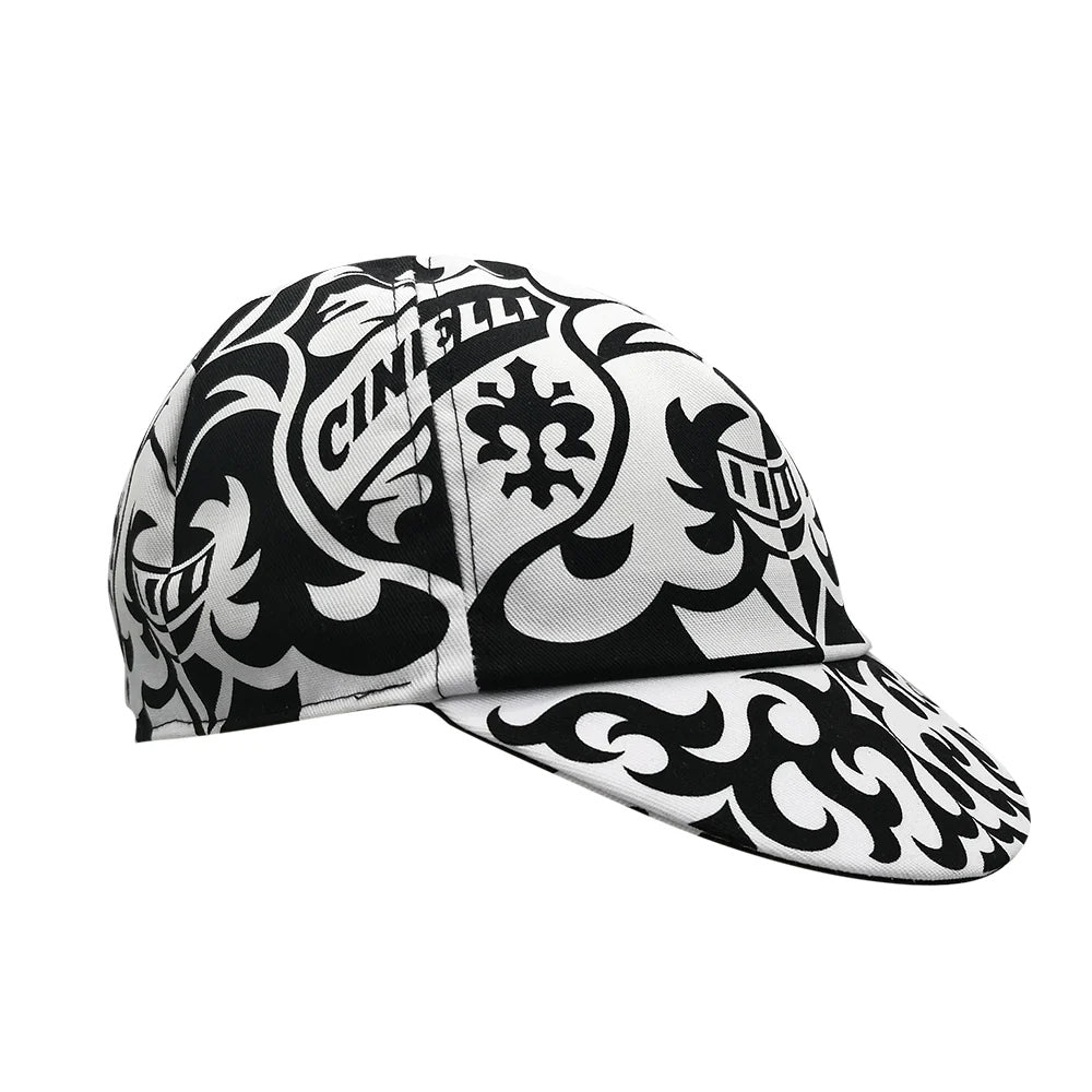 Hats and Caps Cinelli Cinelli Cycling Cap Pastori Art Crest Blk/Wht Black