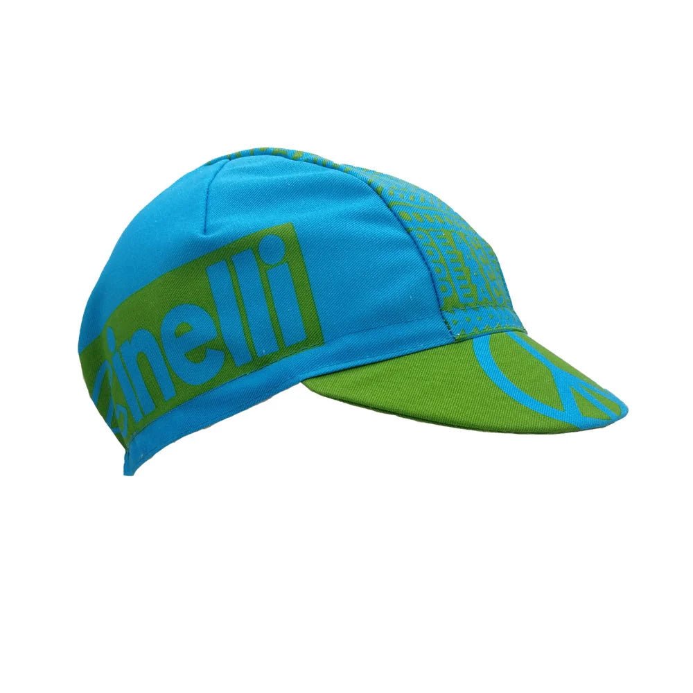 Hats and Caps Cinelli Cinelli Cycling Cap Peace Sky Blue Light Sea Green
