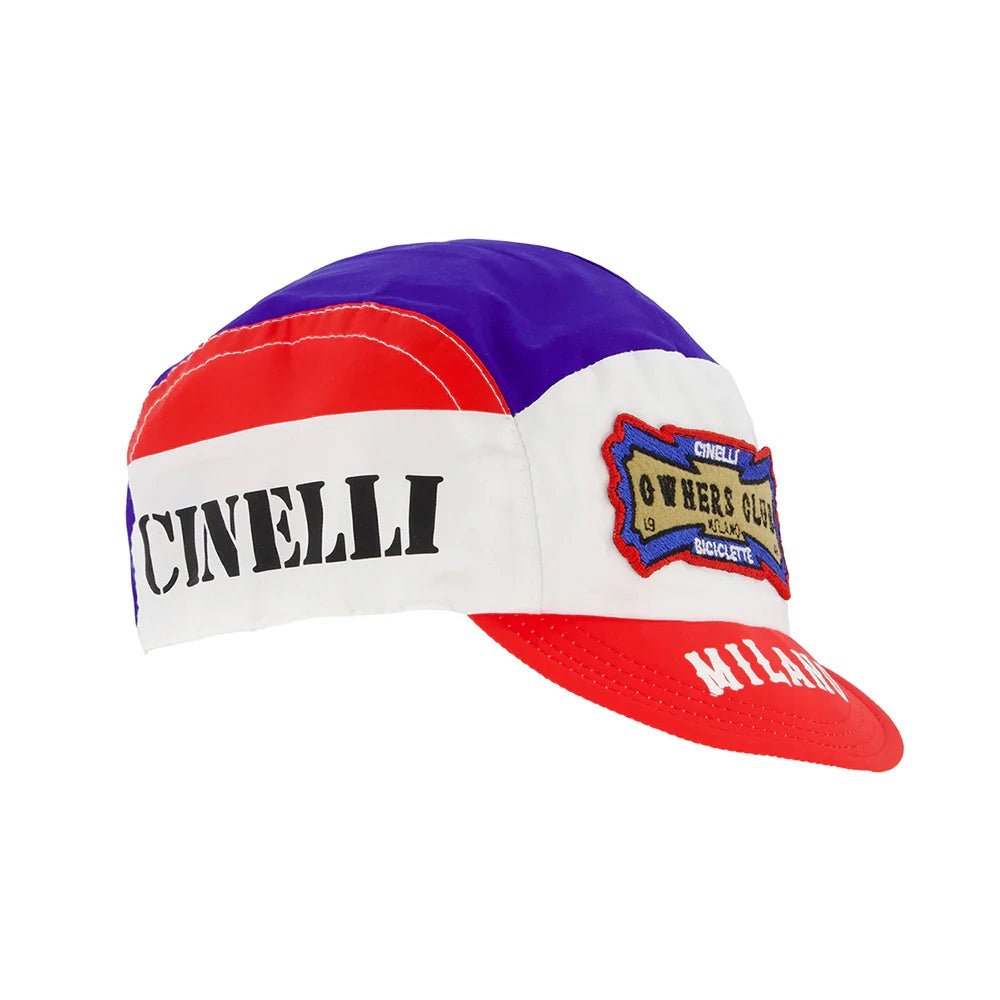 Hats and Caps Cinelli Cinelli Cycling Cap Explorer Owners Club Red/Blue Antique White