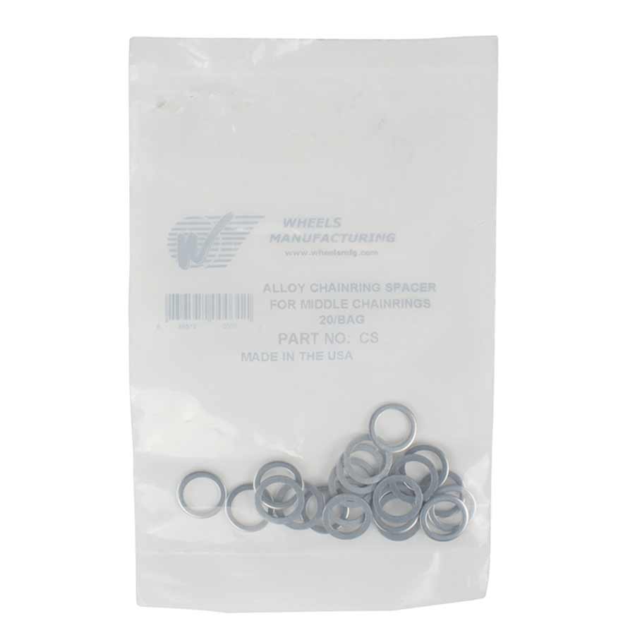 Chainring Bolts and Hardware Wheels Manufacturing Wheels Manufacturing 0.6mm Aluminum Chainring Spacer Bag/20 Light Gray