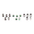 Chainring Bolts and Hardware TruVativ TruVativ Aluminum Chainring Bolt Set Double plus Inner Silver 10 hex bolts 5 hex nuts Light Gray