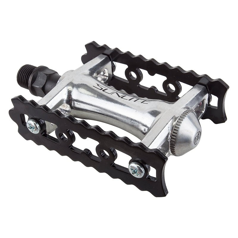 Pedals Sunlite Sunlite Track Sport 9/16` Silver/Black Dark Slate Gray