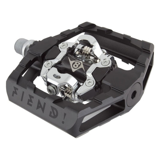 Pedals Origin8 Origin8 Fiend! All-Mountain Double Clipless 9/16` 1 Sealed and 1 Sleeve Black/Silver SPD Dark Slate Gray