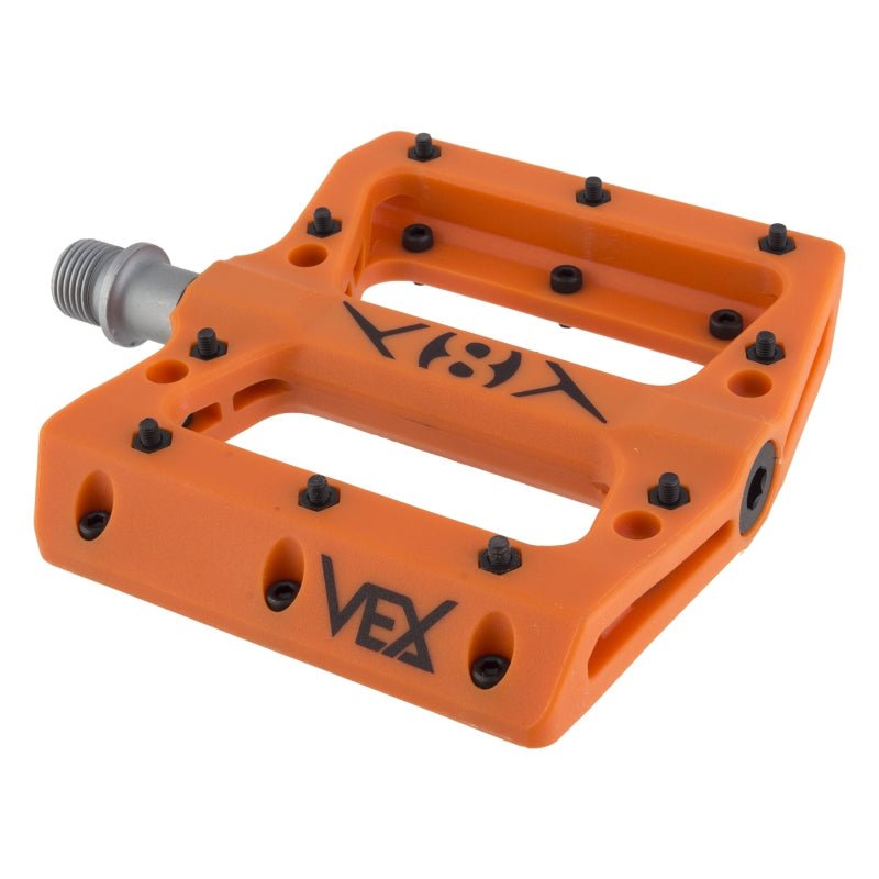 Pedals Origin8 Origin8 Vex Platform 9/16` 1 Sealed and 1 Sleeve Orange Composite 105x98x17mm Chocolate
