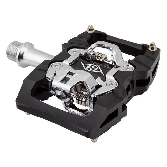 Pedals Origin8 Origin8 Everland Adventure Double Clipless 9/16` 1 Sealed and 1 Sleeve Black/Silver SPD AL6061 Dark Slate Gray