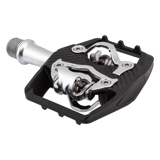 Pedals Origin8 Origin8 Everland Race Double Clipless 9/16` 3 Sleeve Black/Silver SPD Carbon/Nylon Light Gray