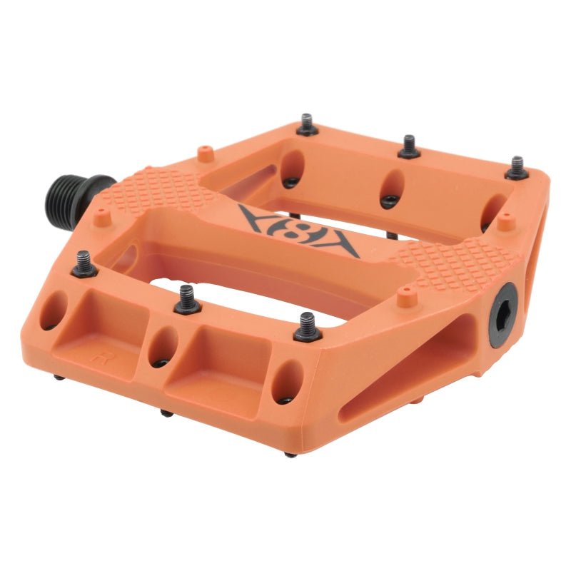 Pedals Origin8 Origin8 Strapd Platform 9/16` 1 Sealed and 1 Sleeve Orange Composite 113x114x20mm Dark Salmon