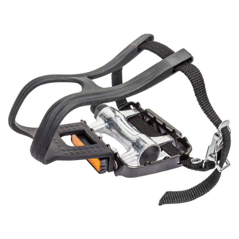 Pedals Sunlite Sunlite Low Profile Alloy ATB w/ Toe Clip 9/16` Black/Silver Nylon Toe Clips Multi Dark Slate Gray