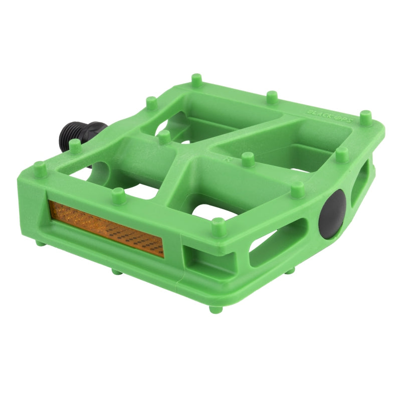 Black ops T-Bar Pedals 9/16` Loose Ball Green Composite 95x96x20mm