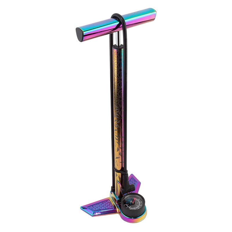 Floor Pumps Supacaz Supacaz SuaveAir Floor Pump  Analog PV/SV 160psi Alloy Oil Slick Rosy Brown