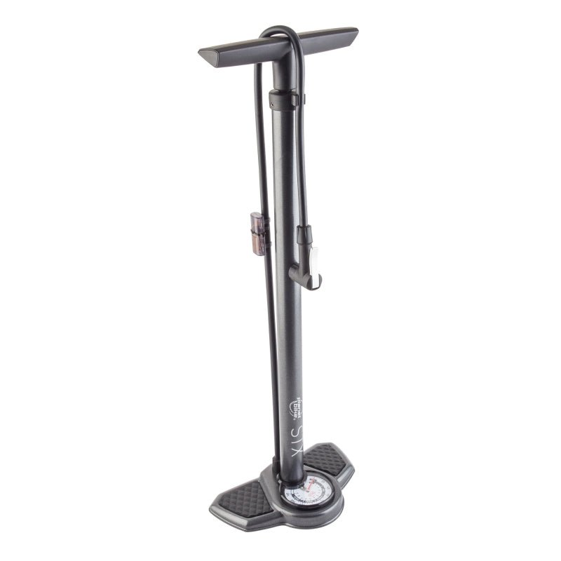 Floor Pumps Planet Bike Planet bike STX Floor Pump Floor 3` Analog PV/SV 160psi 25.5` Steel Grey Dim Gray