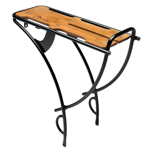 Rear Rack Portland Design Works Portland Design Works Loading Dock Rear Rack: Alloy with Bamboo Deck Dark Salmon