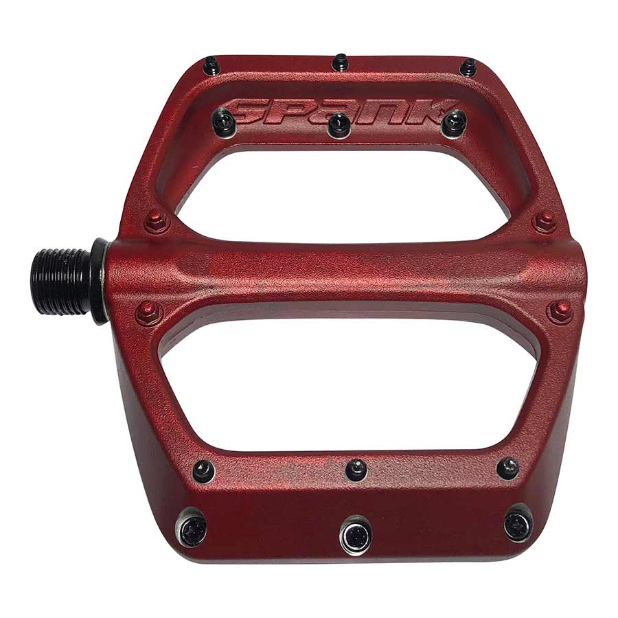 Pedals Spank Spank SPOON DC Platform Pedals Body: Aluminum Spindle: Cr-Mo 9/16 Red Pair Saddle Brown