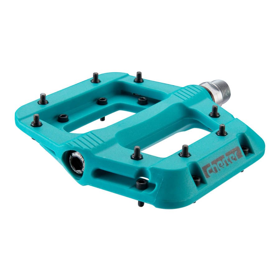 Pedals Race Face RaceFace Chester Pedals - Platform Composite 9/16"Turquoise Replaceable Pins Light Sea Green