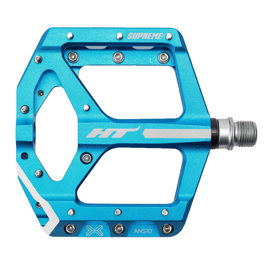 HT Components ANS10 Supreme Platform Pedals Body: Aluminum Spindle: Cr-Mo 9/16'' Blue Pair