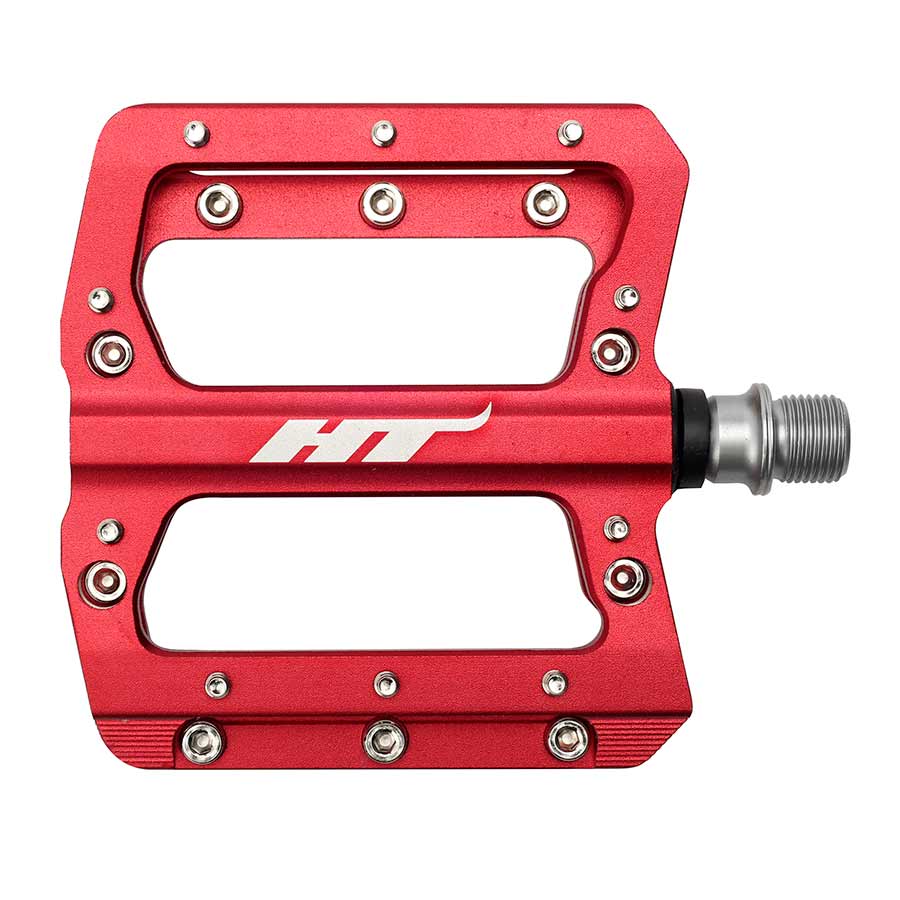 HT Components AN14A Nano Platform Pedals Body: Aluminum Spindle: Cr-Mo 9/16'' Red Pair