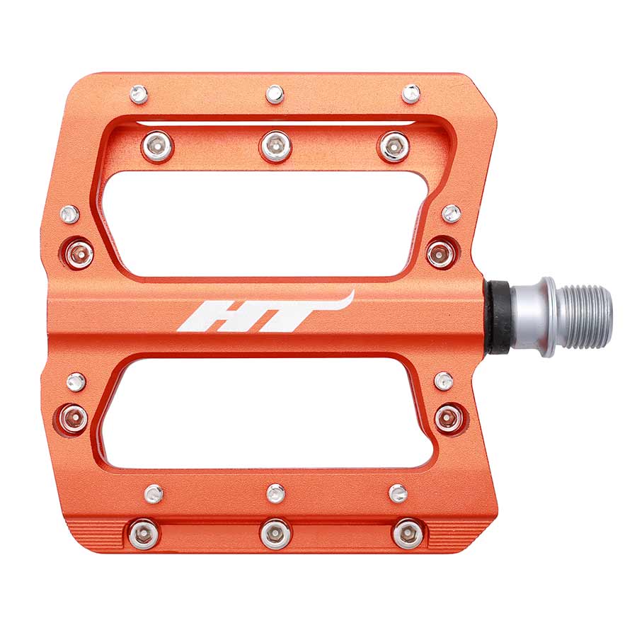 HT Components AN14A Nano Platform Pedals Body: Aluminum Spindle: Cr-Mo 9/16'' Orange Pair