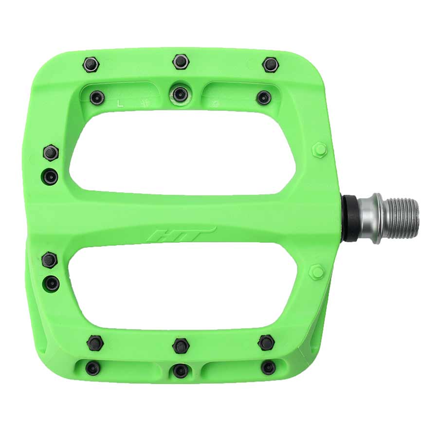 HT Components PA03A Nano P Platform Pedals Body: Nylon Spindle: Cr-Mo 9/16'' Green Pair