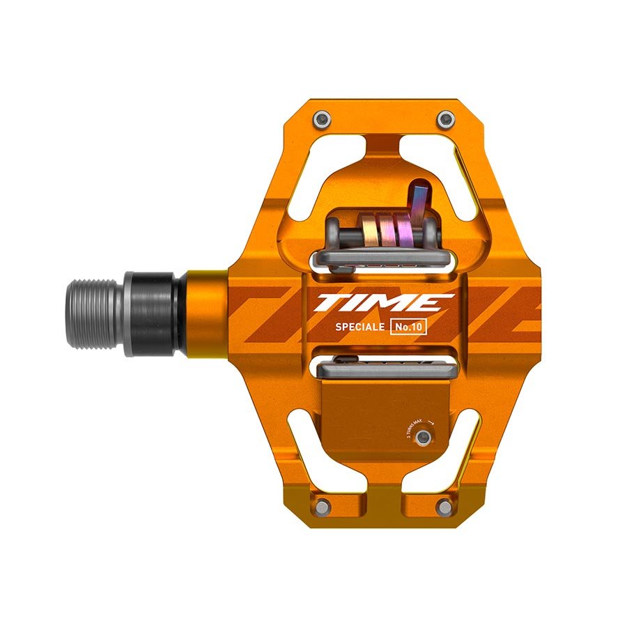Pedals TIME Time Speciale 10 Pedals - Dual Sided Clipless Platform Aluminum 9/16" Tangerine Small B1 Chocolate