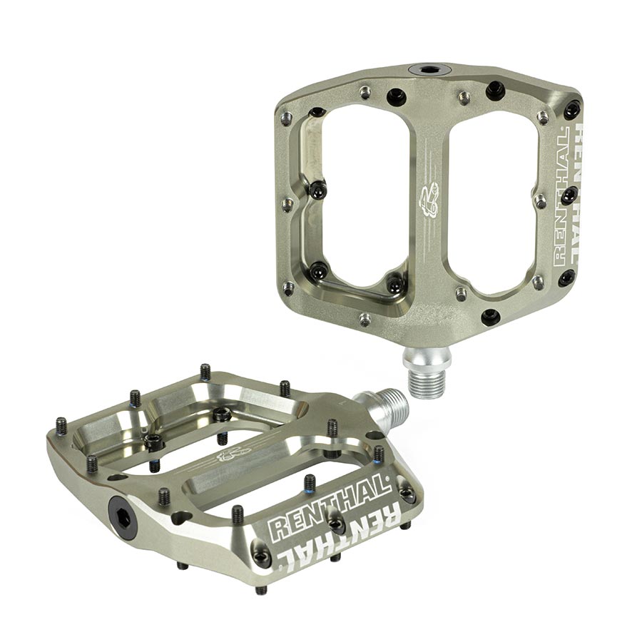 Pedals Renthal Renthal Revo-F Pedals - Platform 9/16" Gold 100 x 104mm Dark Sea Green