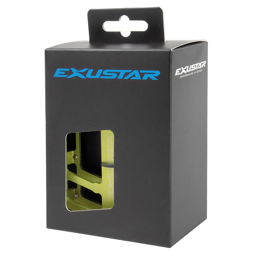 Exustar E-PB525 Platform Pedals Body: Aluminum Spindle: Cr-Mo 9/16'' Green