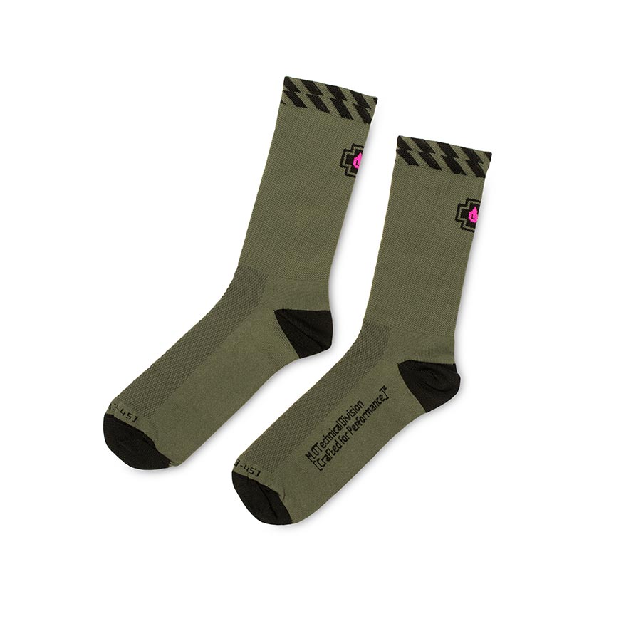 Socks Muc-Off Muc-Off Technical Riders Socks Green S Dark Olive Green