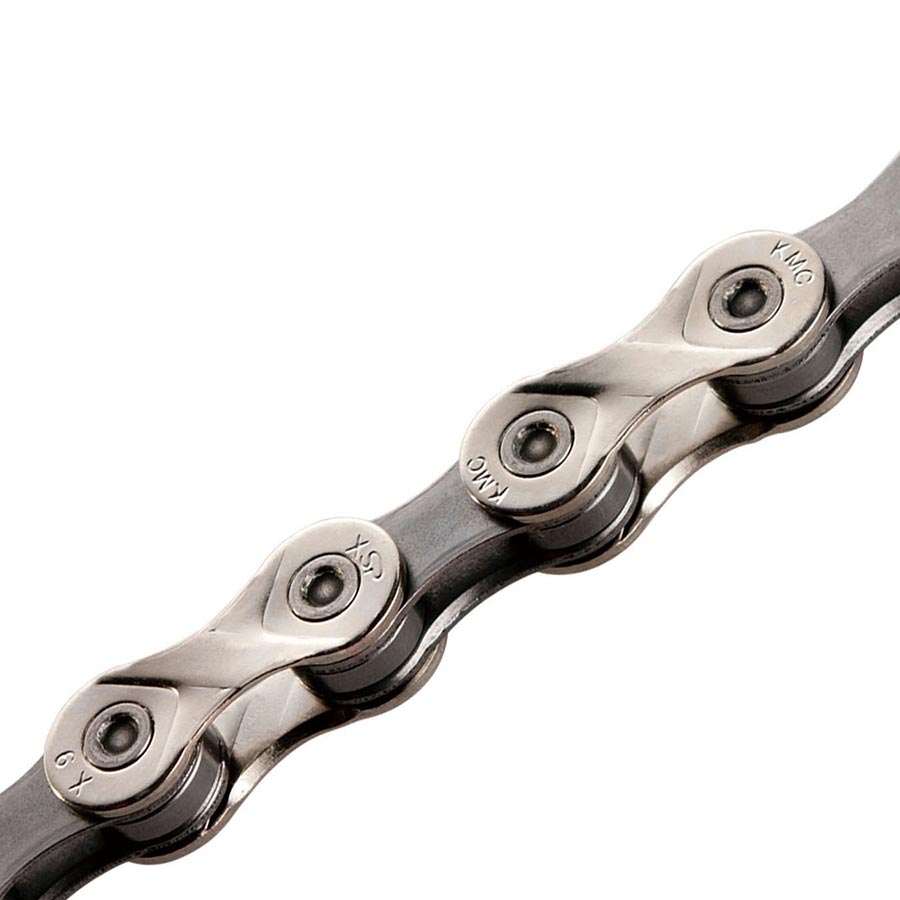 Chains KMC KMC X9 Bulk 9sp Chains Silver/Black (25/Count) Gray