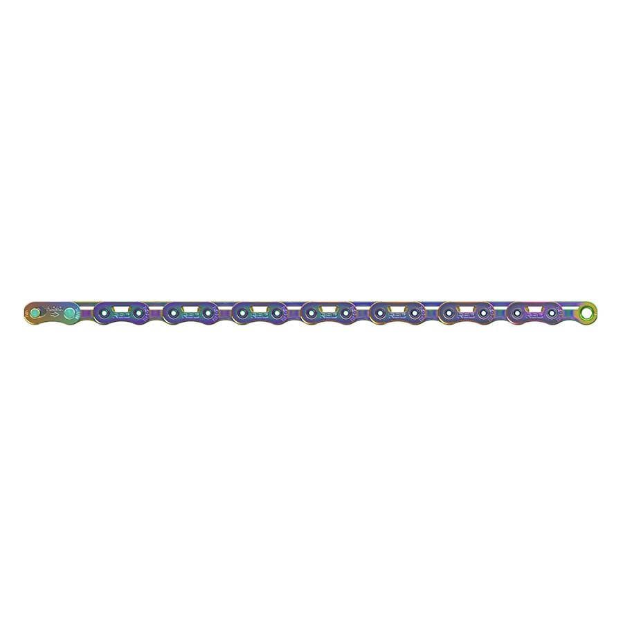 Chains SRAM SRAM RED Flattop Chain - 12/13-Speed 126 Links Flattop PowerLock Rainbow E1 Dim Gray