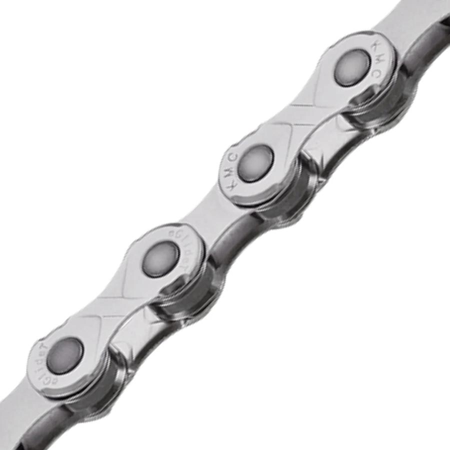 Chains KMC KMC eGlide EPT Chain - 9/10/11-Speed 132L Optimized Shimano CUES Drivetrain Silver Gray