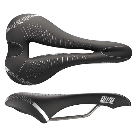 Selle Italia Diva Gel Superflow Saddle - Titanium Black Womens L3