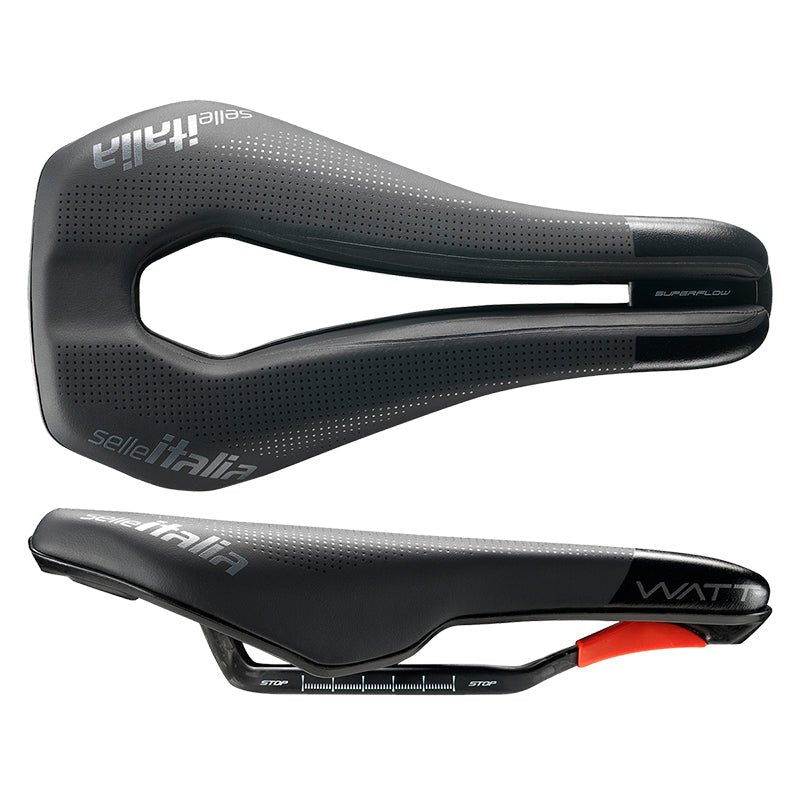 Saddles Selle Italia Selle Italia WATT Superflow Kit Carbonio Saddle 255 x 135mm Unisex 190g Dark Slate Gray