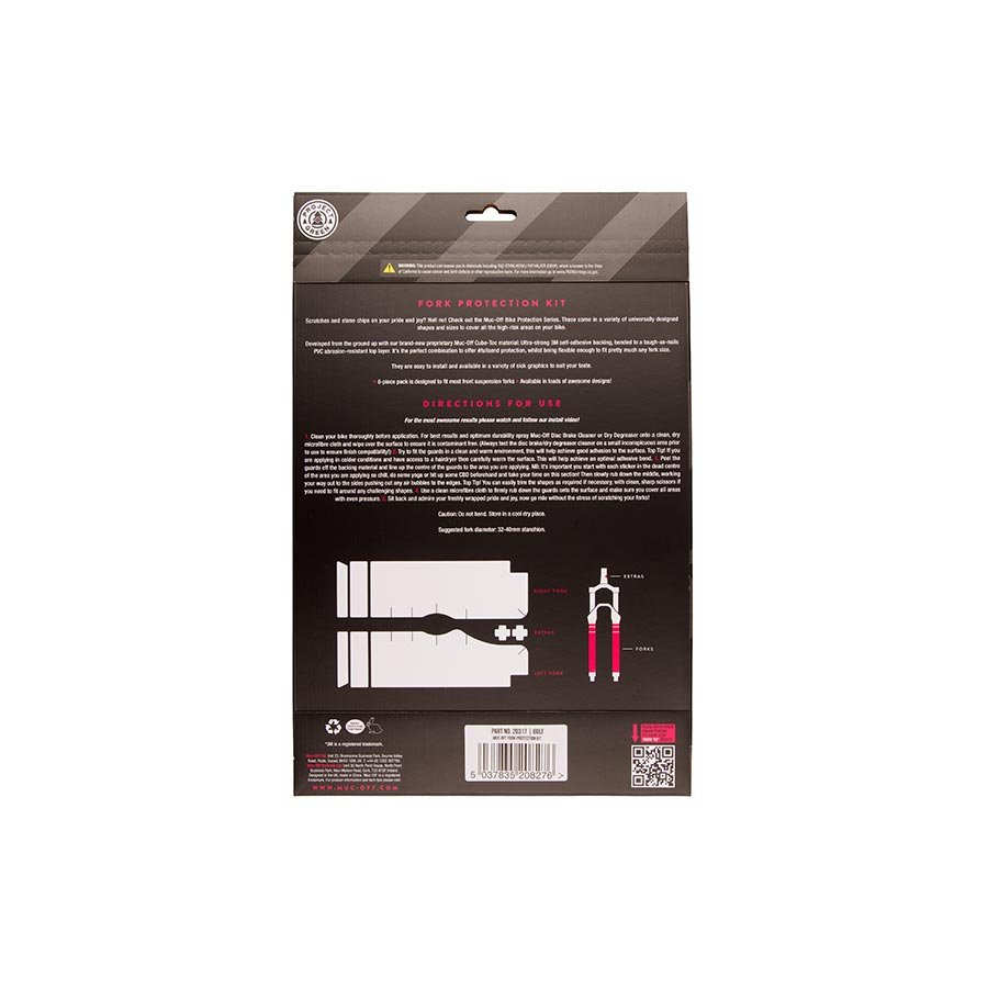 Chainstay/Frame Protection Muc-Off Muc-Off Fork Protection Kit - 8-Piece Kit Bolt Dark Slate Gray