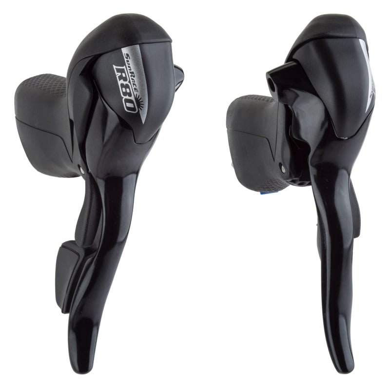 Shifters SunRace Sunrace ST-R81 Shift/Brake Levers STR81 Pair 2x8sp 2 to 1 Blk Dark Slate Gray