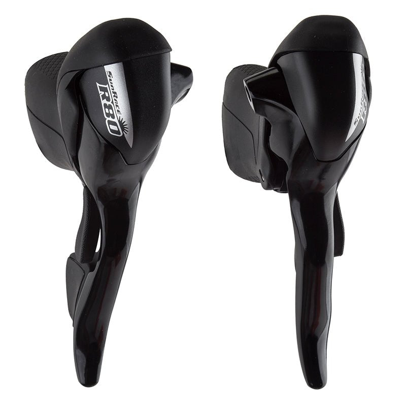 Shifters SunRace Sunrace ST-R81 Shift/Brake Levers STR81 Pair 3x8sp 2 to 1 Blk Dark Slate Gray
