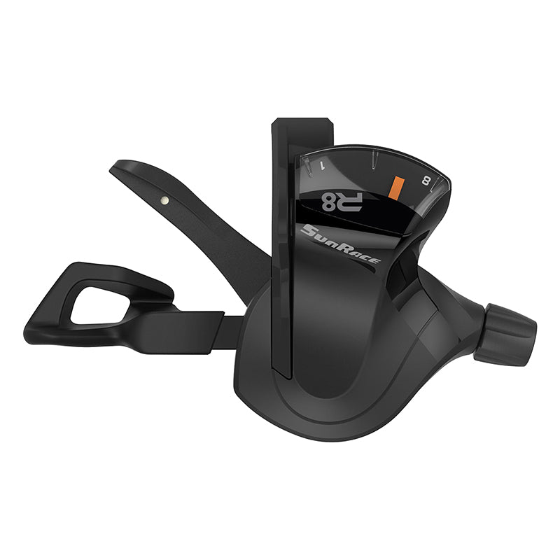 Shifters SunRace Sunrace DLR803 Flat Bar Trigger Shifter  Right 8sp 2 to 1 Blk 139g Dark Slate Gray