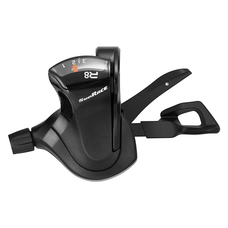 Shifters SunRace Sunrace DLR803 Flat Bar Trigger Shifter  Left 3sp 2 to 1 Blk 140g Dark Slate Gray