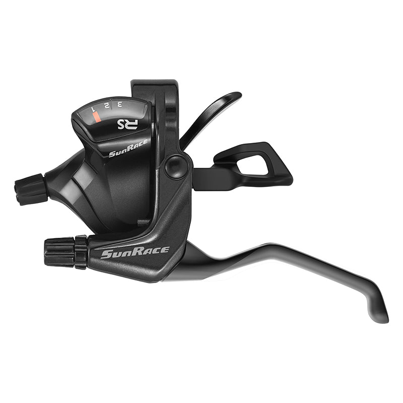 Shifters SunRace Sunrace STFS33 Flat Bar V Brake/Trigger Shifter STFS33 Left 3sp V Brake Blk 212g Dark Slate Gray