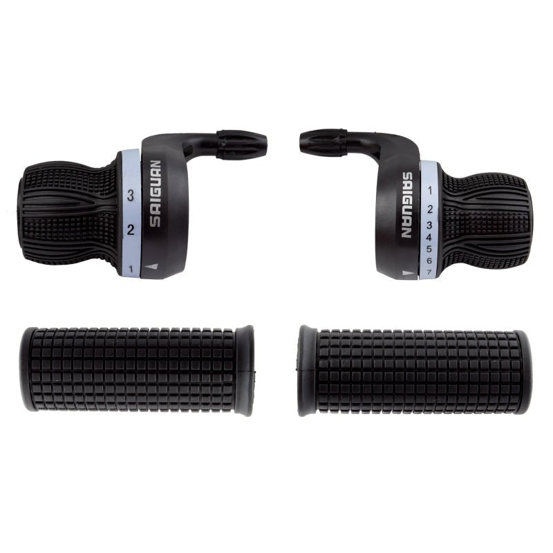 Shifters Sunlite Sunlite UtiliT Sport Twist Shifter  Pair 3x7sp 2 to 1 Blk Dark Slate Gray
