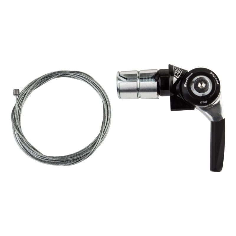 Shifters SunRace Sunrace SLR96 9sp Bar End Shifter Right - Black/Silver Dark Slate Gray