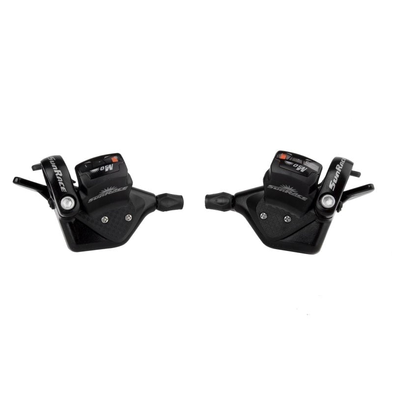 Shifters SunRace SunRace M503 Flat Bar Trigger Shifter Set - 8-Speed Dual Lever Dark Slate Gray