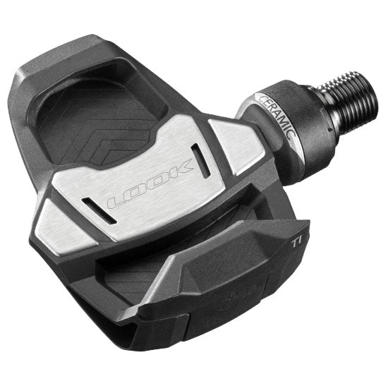 LOOK KEO Blade Carbon Ceramic Ti Pedals - Single Sided Clipless Titanium 9/16" BLK. 53mm QF 16Nm