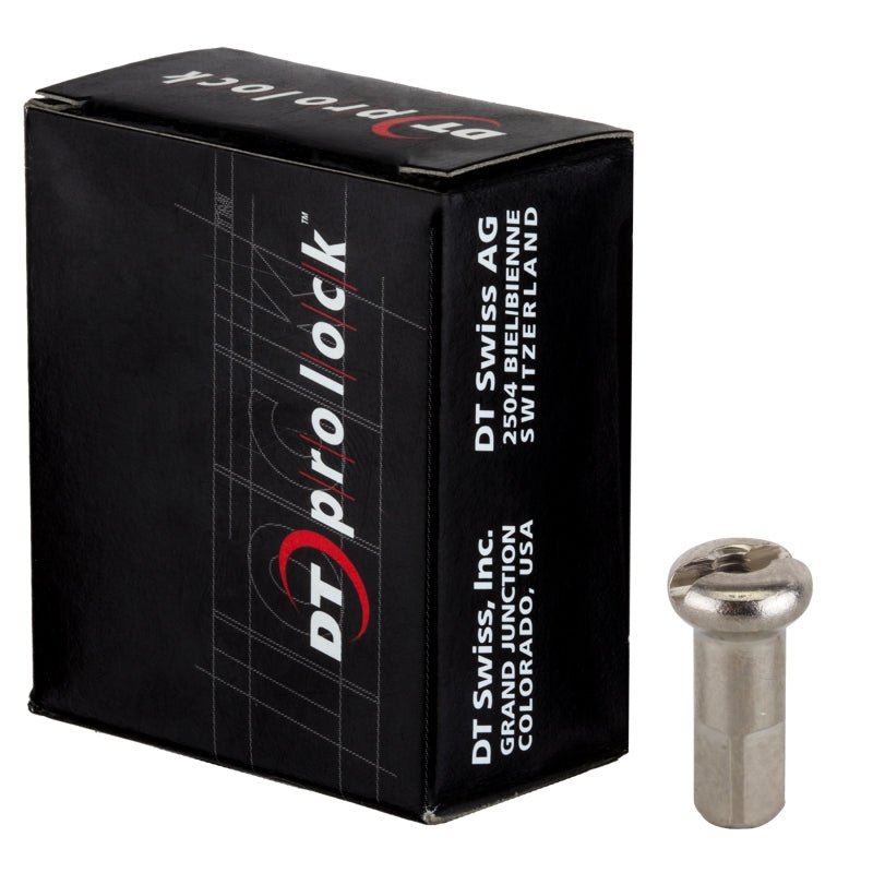 Spokes DT Swiss DT Swiss ProLock Brass Nipple 14g/12mm Silver Box/100 Black