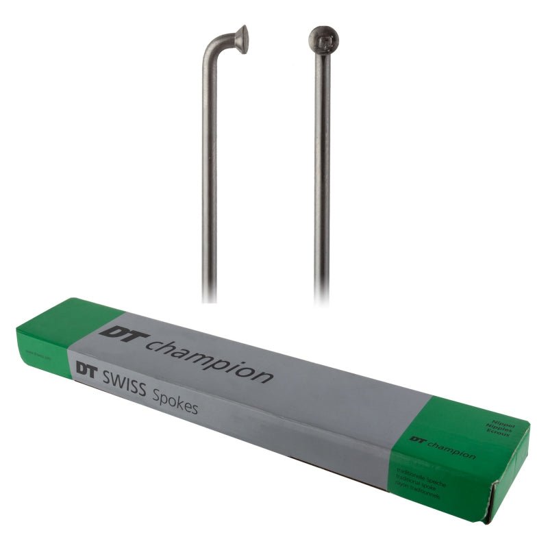 Spokes DT Swiss DT Swiss Champion Spoke: 2.0mm 248mm J-bend Silver Box of 100 Dim Gray